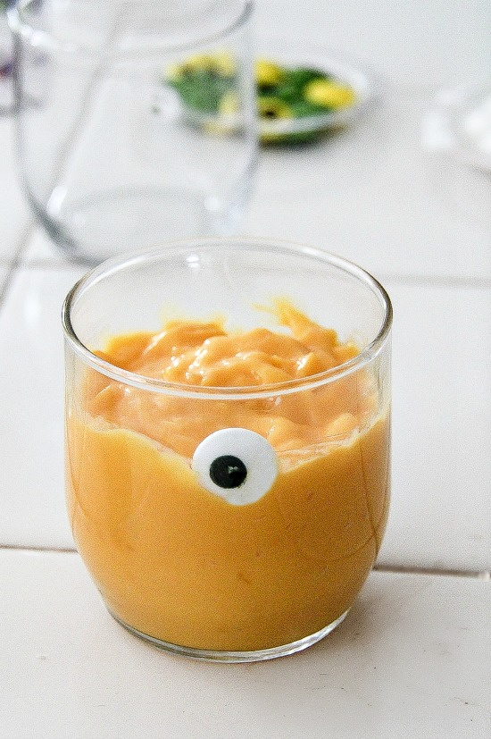 orange pudding in a glass