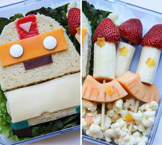 robot and rocket lunch for kids inspired by the Mighty Robot series