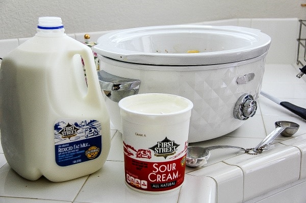 First Street brand milk and sour cream for mashed potatoes