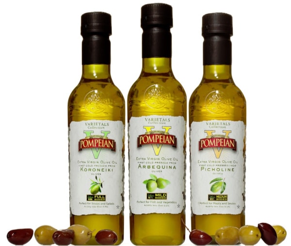 3 flavors of Pompeian olive oil