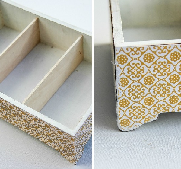 images showing how to attach scrapbook paper to wood