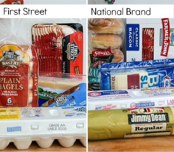 first street breakfast products and national brand breakfast products