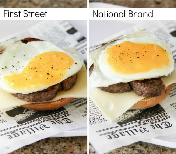 first street eggs on a breakfast bagel