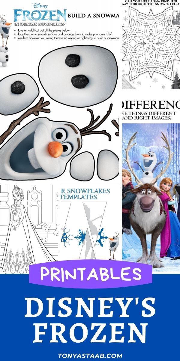 Disney Frozen free printable activity and coloring pages