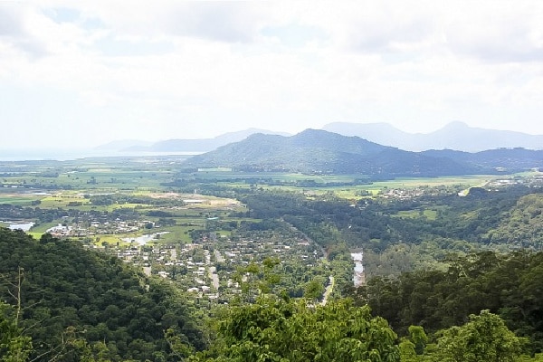 the view from the train ride to Kuranda Rainforest