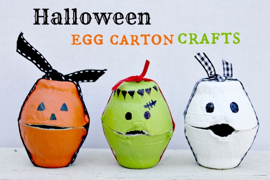Halloween egg carton treat box craft