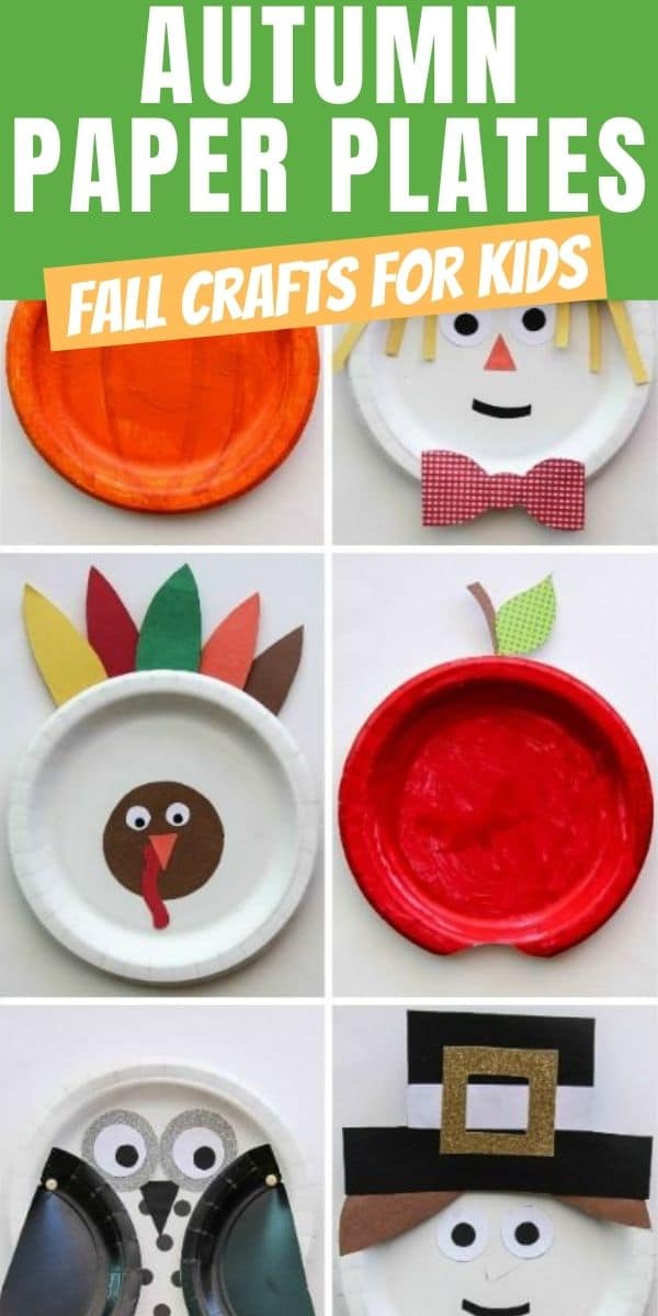 fall paper plate crafts Pinterest image