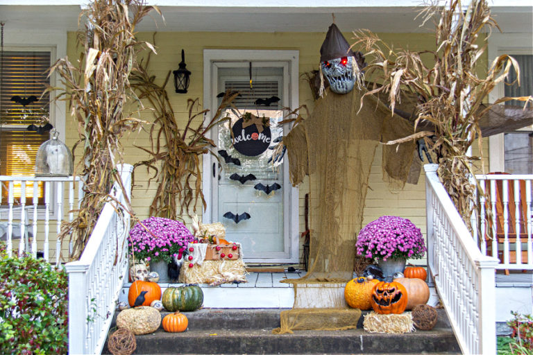 Halloween Decorating for your Front Porch and Fireplace | Tonya Staab