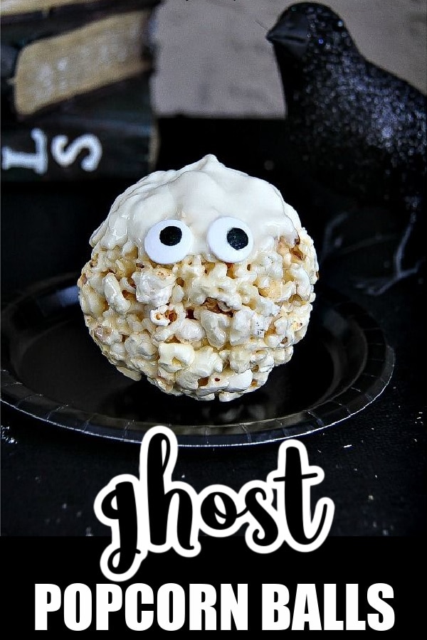 Halloween popcorn balls Pinterest image