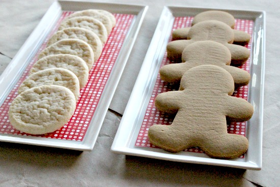 gingerbread men and sugar cookies for holiday cookie decorating with kids