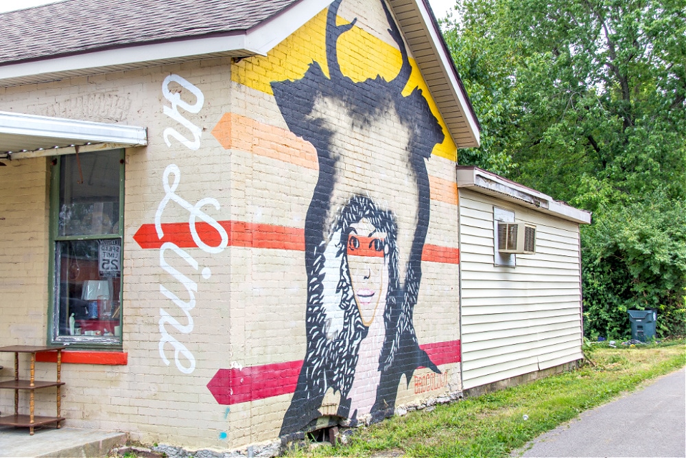 Buffalogirl mural on Vintage On Lime by BroCoLoco in Lexington