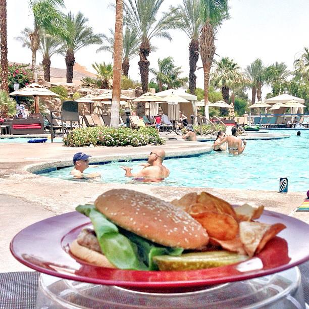 Poolside lunch at Westin Mission Hills Resort in Palm Springs