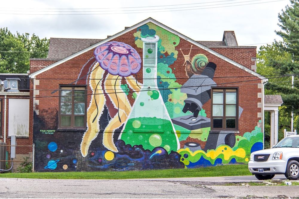 Steam Academy mural in Lexington.