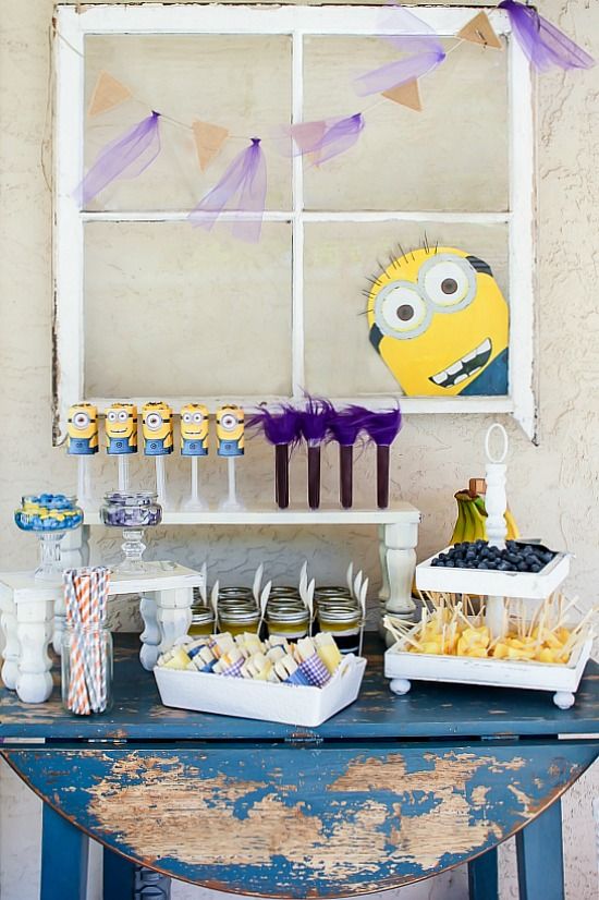 Despicable Me party food table.