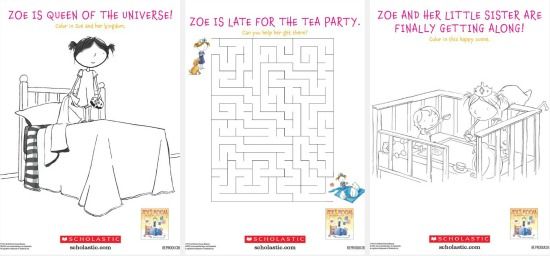 Zoe's Room No Sisters Allowed free printable coloring and activity pages