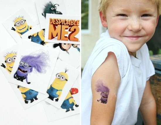 Printable Despicable Me tattoos on a boy.