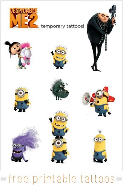 despicable me tattoos that can be printed at home on tattoo paper