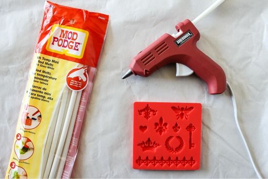 Mod Podge Mod Melts with a Mod Mold and glue gun.