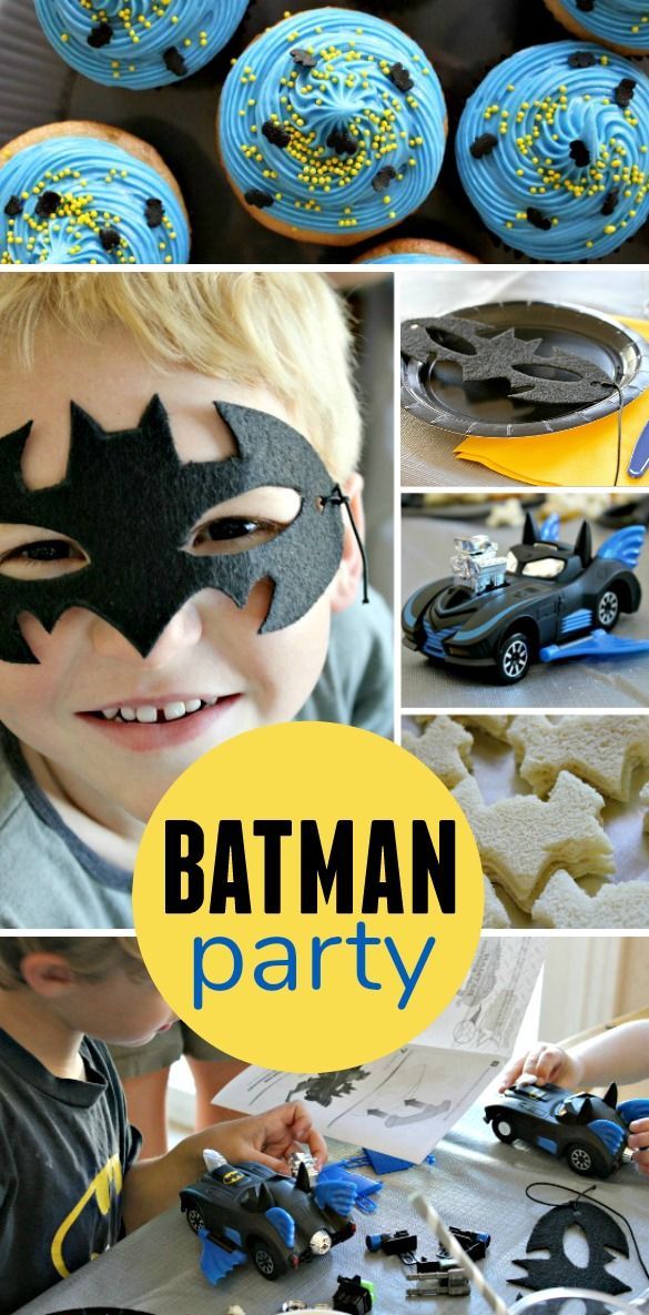 Batman party Pinterest image.