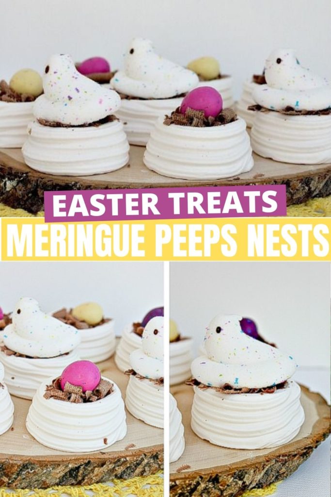 Meringue peeps Easter treats Pinterest image