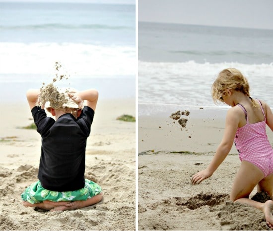 Kids playing at El Capitan State Beach.