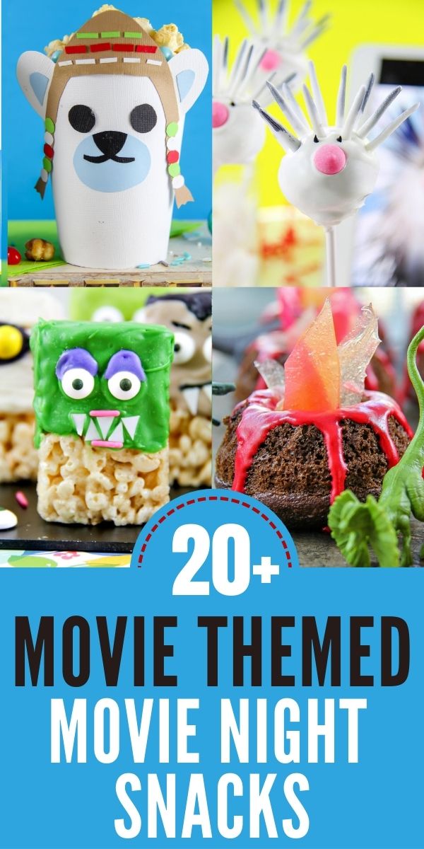 Movie themed movie night snacks Pinterest image