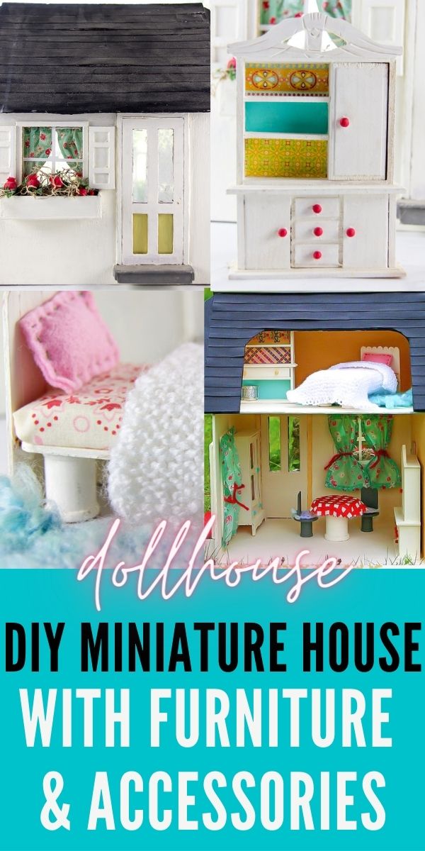 DIY miniature house Pinterest image