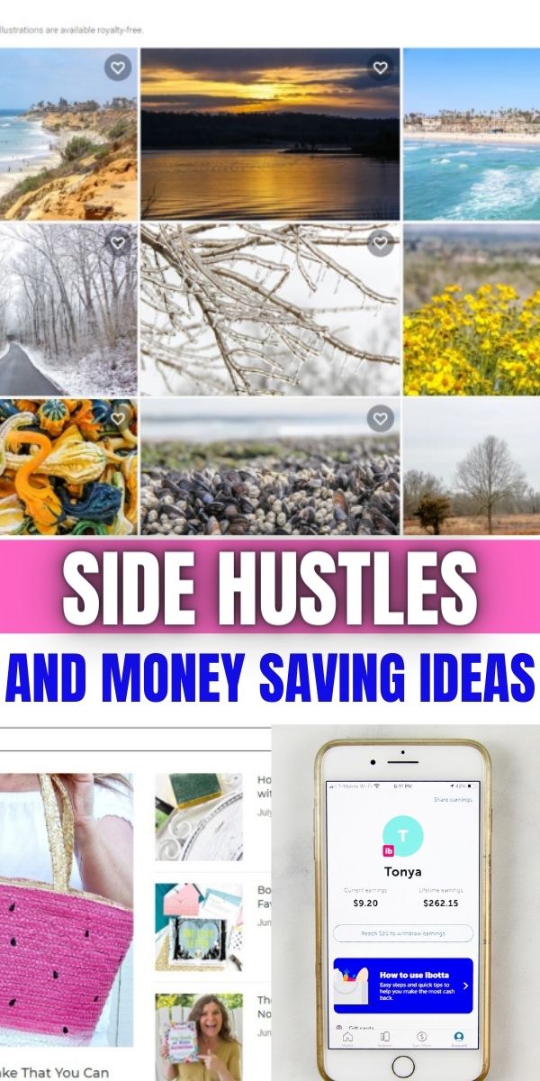 Side hustles and money saving ideas for sahm Pinterest image