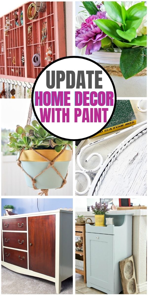 update home decor with paint Pinterest image