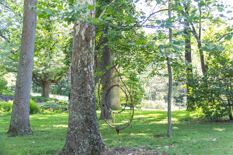 art in nature in the sensory garden at Bernheim.