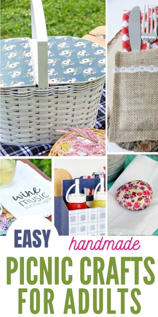 handmade picnic crafts for adults Pinterest image