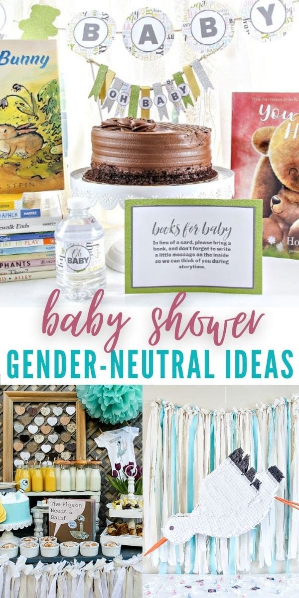 Gender neutral baby shower ideas Pinterest image