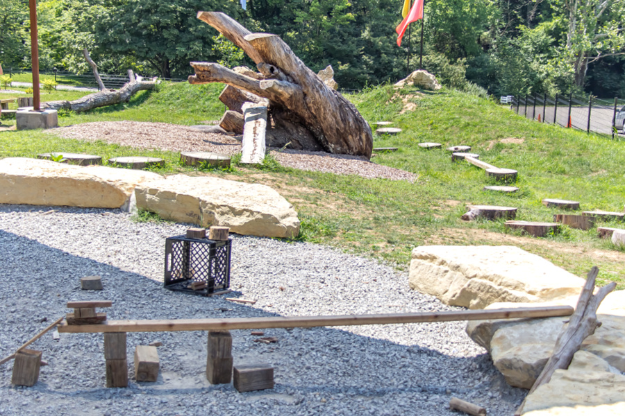 The nature playground for kids at Bernheim Arboretum and Research Forest.