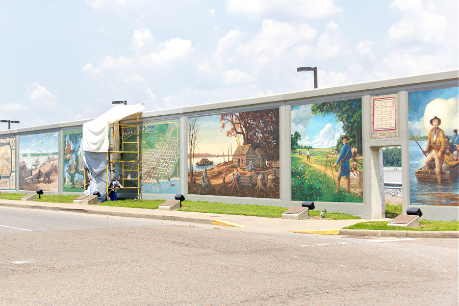 Wall to wall murals in Paducah Kentucky.