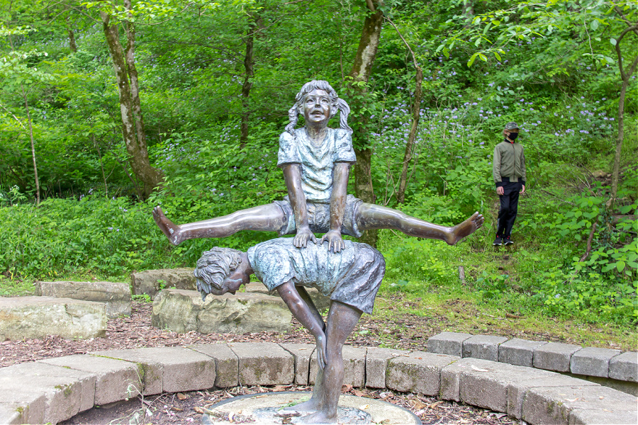 Children's statues in Cove Spring Park in Frankfort Kentucky.