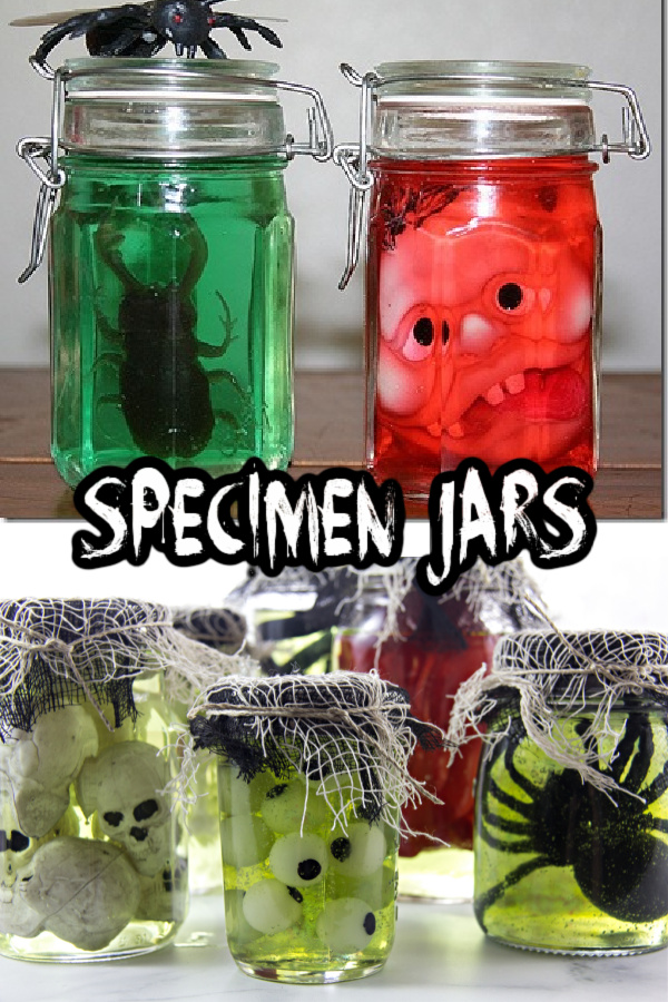 Halloween specimen jars Pinterest image