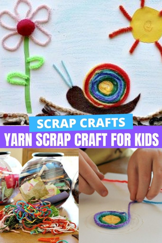yarn scraps art for kids Pinterest image