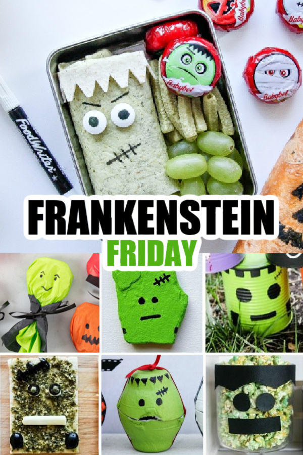Frankenstein Friday crafts and food Pinterest image