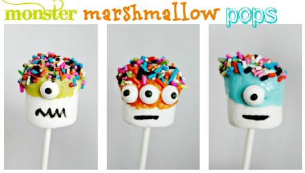monster marshmallow pops for a monster party