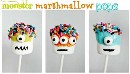 monster marshmallow pops for a monster party