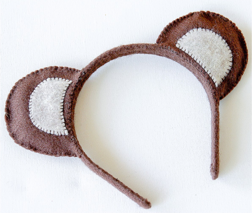 teddy bear ears headband made out of felt