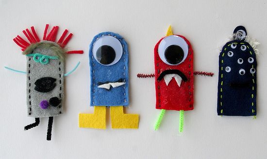 homemade monster finger puppets made by kids