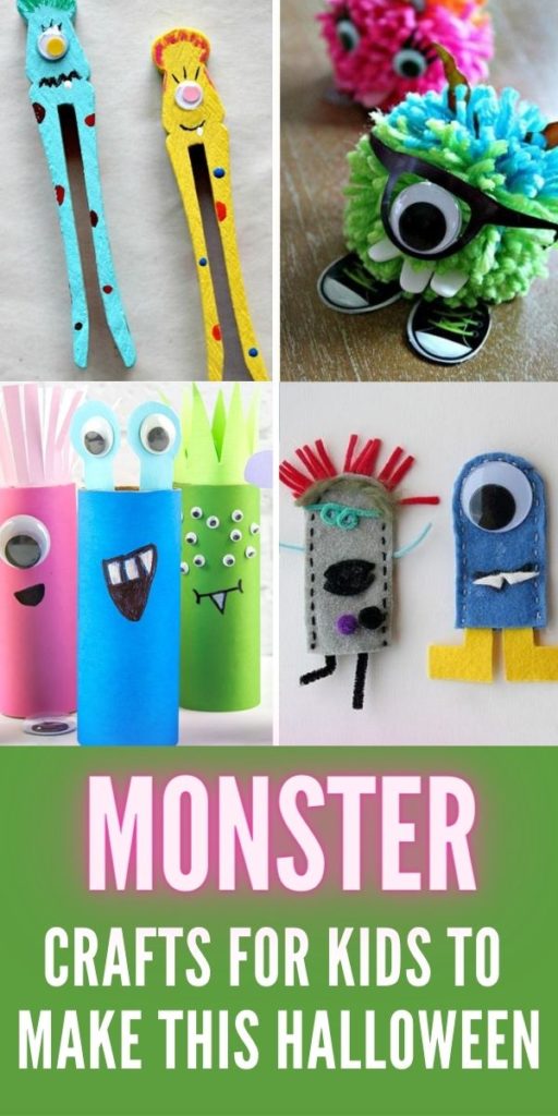 monster crafts for kids Pinterest image