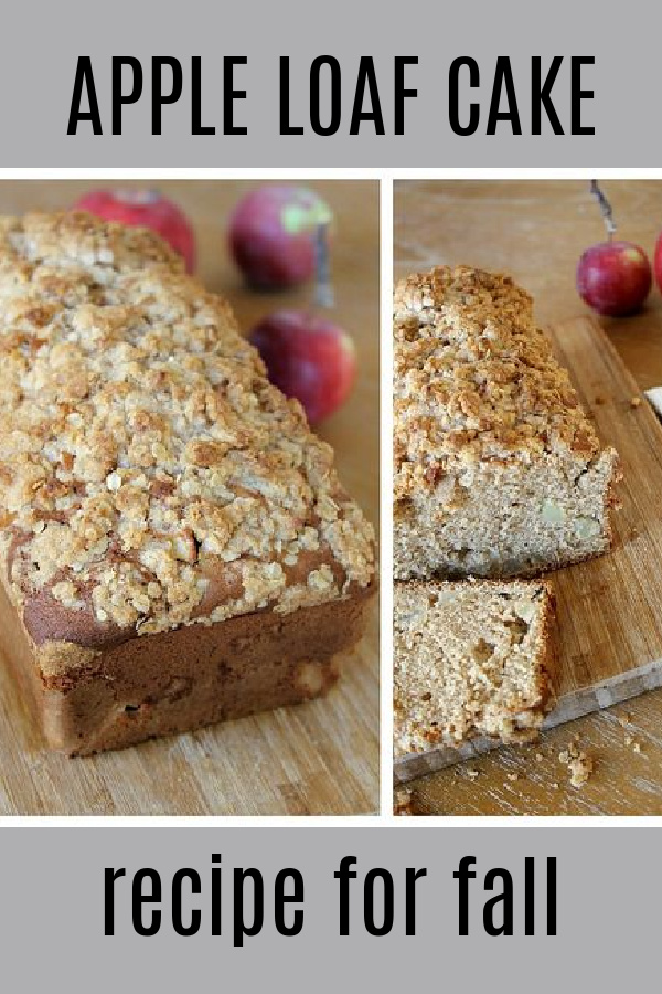 apple loaf cake recipe Pinterest image