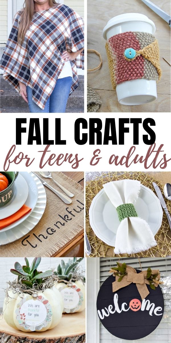 fall crafts for adults and teens Pinterest image