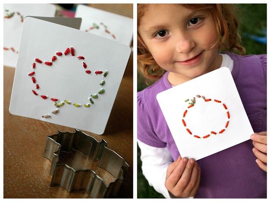 hand stitched fall pumpkin and leaf cards for kids to make