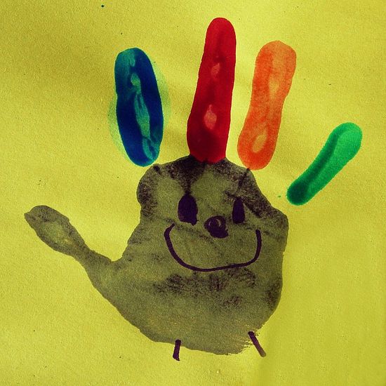 handprint turkey art for kids