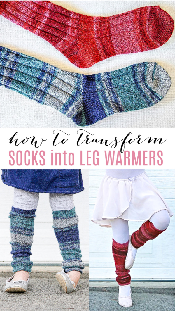 DIY leg warmers from socks Pinterest image