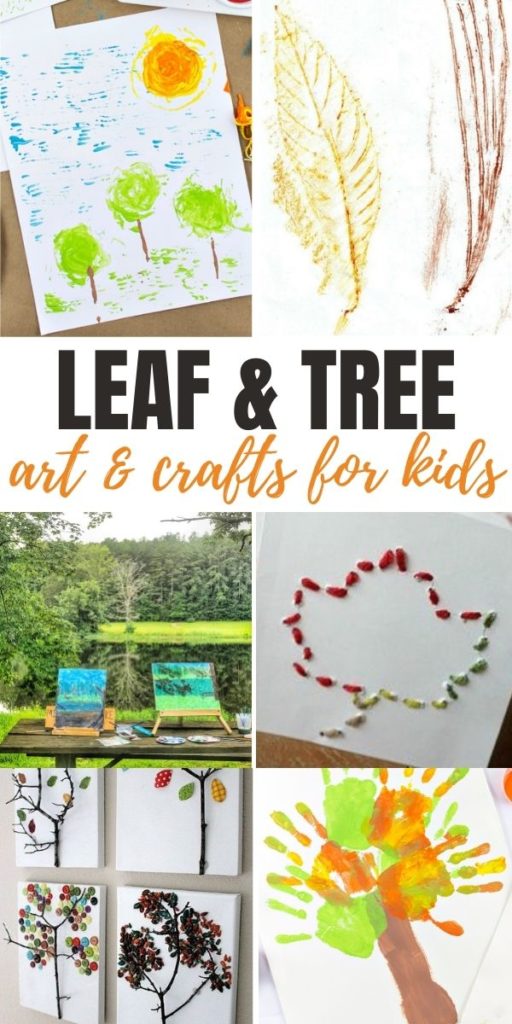 leaf and tree art and craft projects for kids Pinterest image