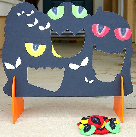 A Halloween bean bag toss game.